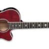 Takamine Thinline Solid Spruce Top 12 String Acoustic Guitar With Case, See-Through Red TSP158C-12-STR