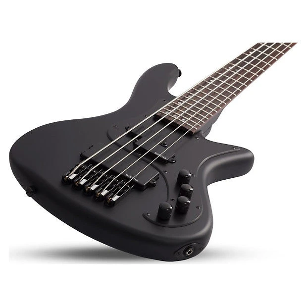 Schecter STILETTO-STEALTH-5-SBK Satin Black 5 String Bass W Diamond P And SuperRock MM 2523-SHC 2 Schecter STILETTO-STEALTH-5-SBK Satin Black 5 String Bass W Diamond P And SuperRock MM 2523-SHC - Image 2