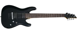 Schecter C-7-DELUXE-SBK Satin Black 7 String Guitar With Schecter Diamond Plus 437-SHC