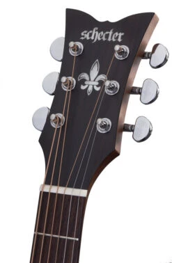 Schecter ORLEANS-STUDIO-AC-SSTBLK Orleans Studio Acoustic Electric Satin See Thru Black 3713-SHC -L.A MUSIC Instruments deluxe acoustic ns headstock highres25