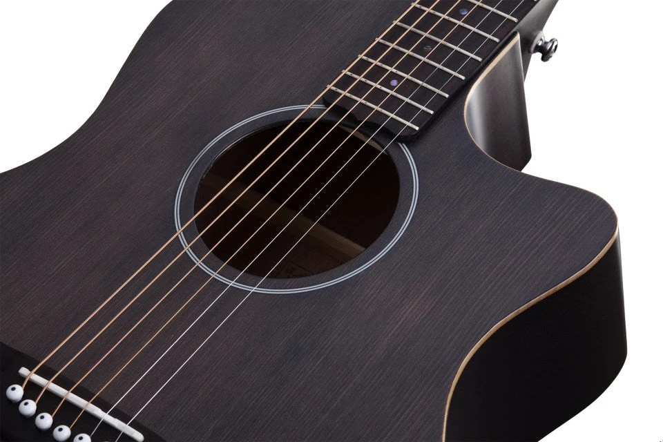 Schecter DELUXE ACOUSTIC SSTBLK Satin See Thru Black 3716-SHC 6 Schecter DELUXE ACOUSTIC SSTBLK Satin See Thru Black 3716-SHC - Image 6