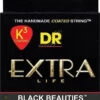 DR Handmade Strings Black Beauties Coated Acoustic Guitar Strings, Medium (13-56) BKA-13