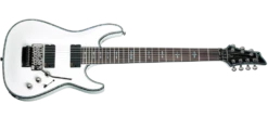 Schecter HR-C-7-FR-WHT Gloss White 7 String Guitar With Floyd Rose And EMG 707TW 1811-SHC