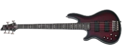 Schecter Hellraiser Extreme-5 5-String Left Handed Electric Bass Guitar, 24 Frets, Crimson Red Burst Satin 1921-SHC