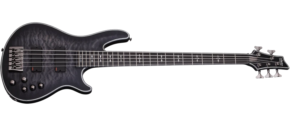 Schecter HR-EXTREME-5-STBLS See-Thru Black 5 String Bass With EMG 40TW Pickups 1918-SHC 1 Schecter HR-EXTREME-5-STBLS See-Thru Black 5 String Bass With EMG 40TW Pickups 1918-SHC