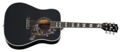 Gibson Hummingbird Standard Acoustic/Electric Guitar With Hardshell Case - Ebony ACHBSEBNH
