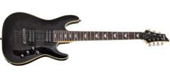 Schecter OMEN-EXT-7-STBLK See Thru Black Guitar With Schecter Diamond Plus 2007-SHC