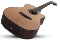 Schecter ORLEANS STUDIO AC NS Natural Satin 3712-SHC -L.A MUSIC Instruments orleans studio ns laying full highres shadow