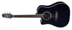 Takamine Pro Series EF341SC-LH Dreadnought Acoustic Electric Guitar, Black, Left Handed With Case