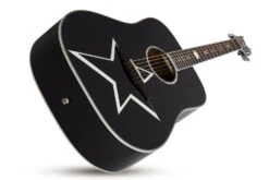 Schecter RS-1000-BUSK-ACOUSTIC-BLK RS-1000-BUSK-ACOUSTIC-BLK 283-SHC -L.A MUSIC Instruments rs 1000 busker laying full highres