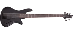 Schecter STILETTO-STEALTH-5-SBK Satin Black 5 String Bass W Diamond P And SuperRock MM 2523-SHC
